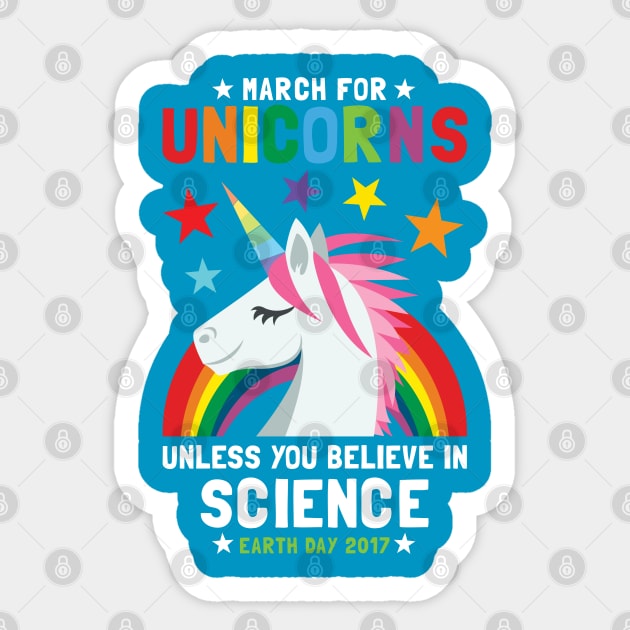 March For Unicorns Unless It's Science Sticker by Pushloop